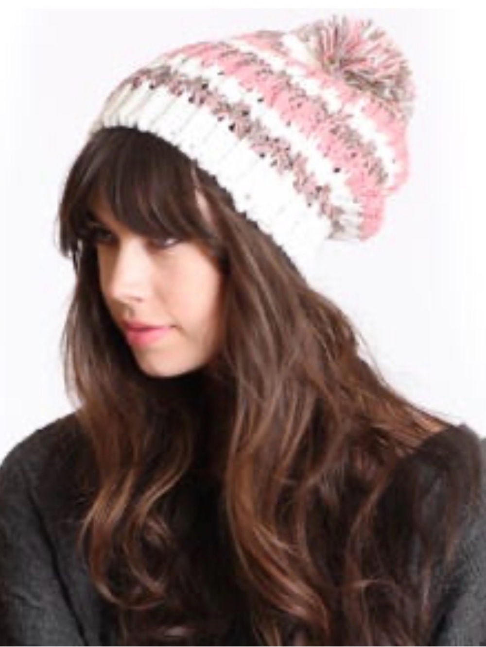 Handmade pink and white crochet hats